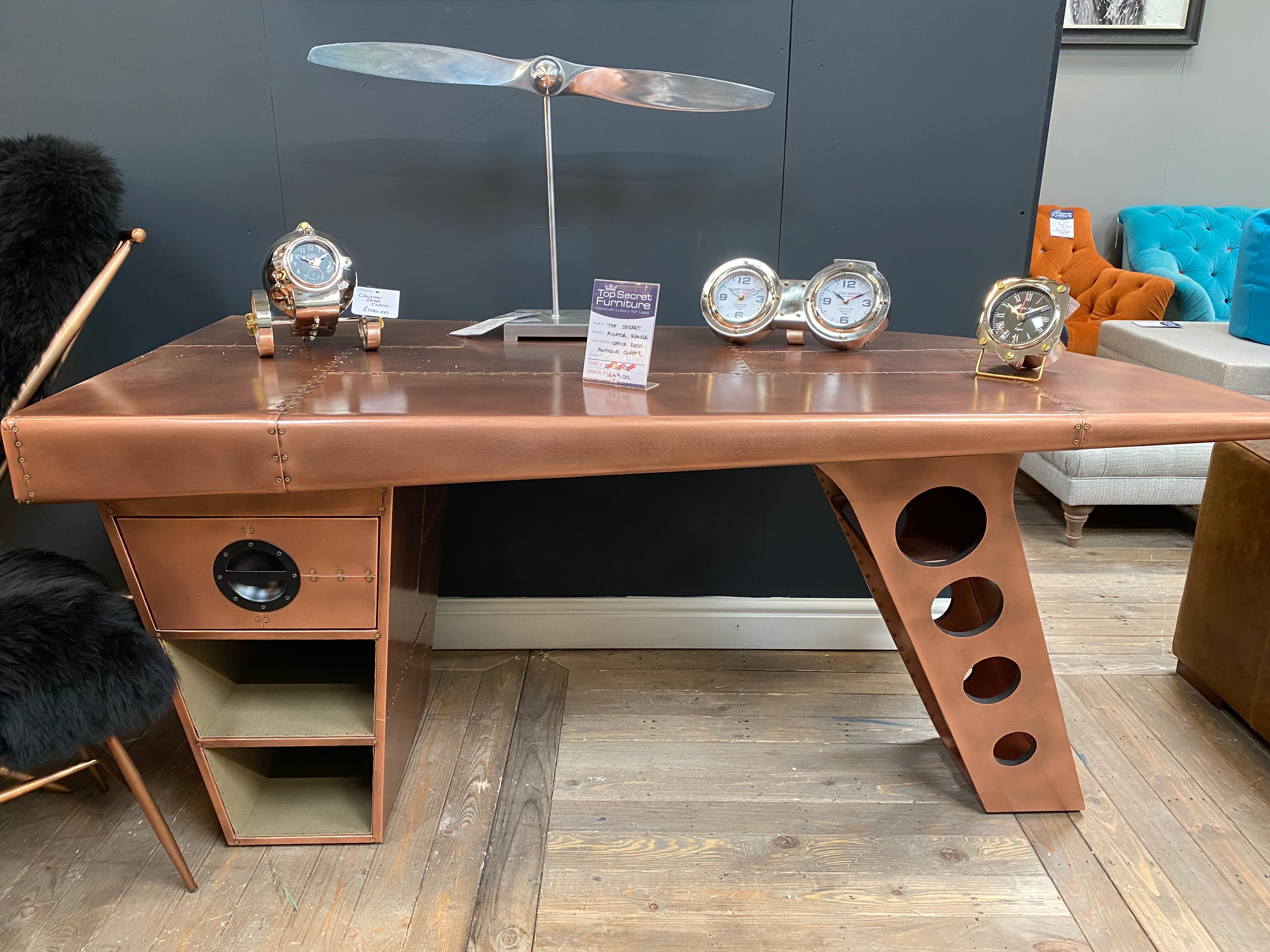 Aviator Half Wing Desk available from Top Secret Furniture, Holmes Chapel, Cheshire