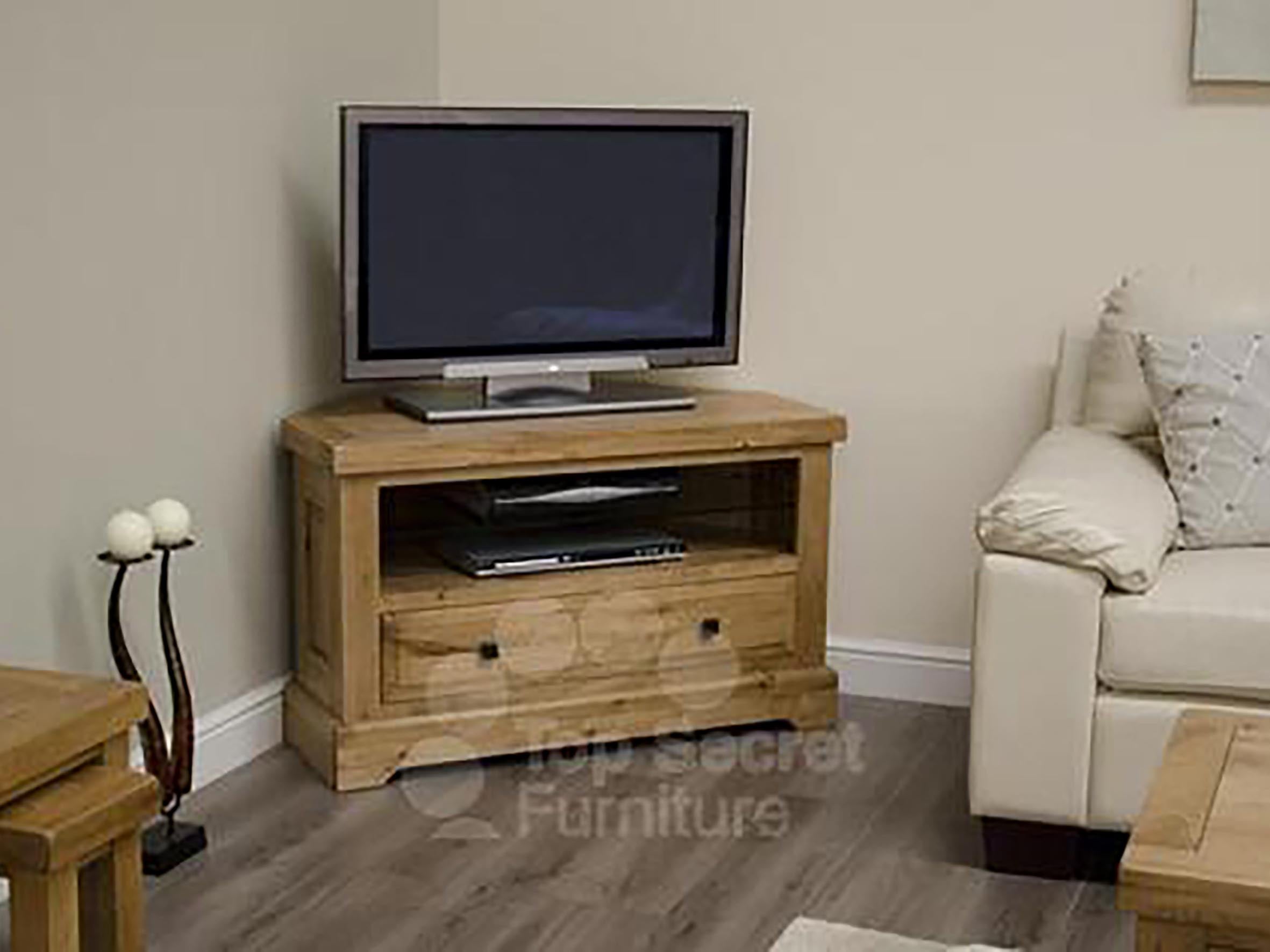 Dalton Corner TV Unit - 100% solid oak furniture