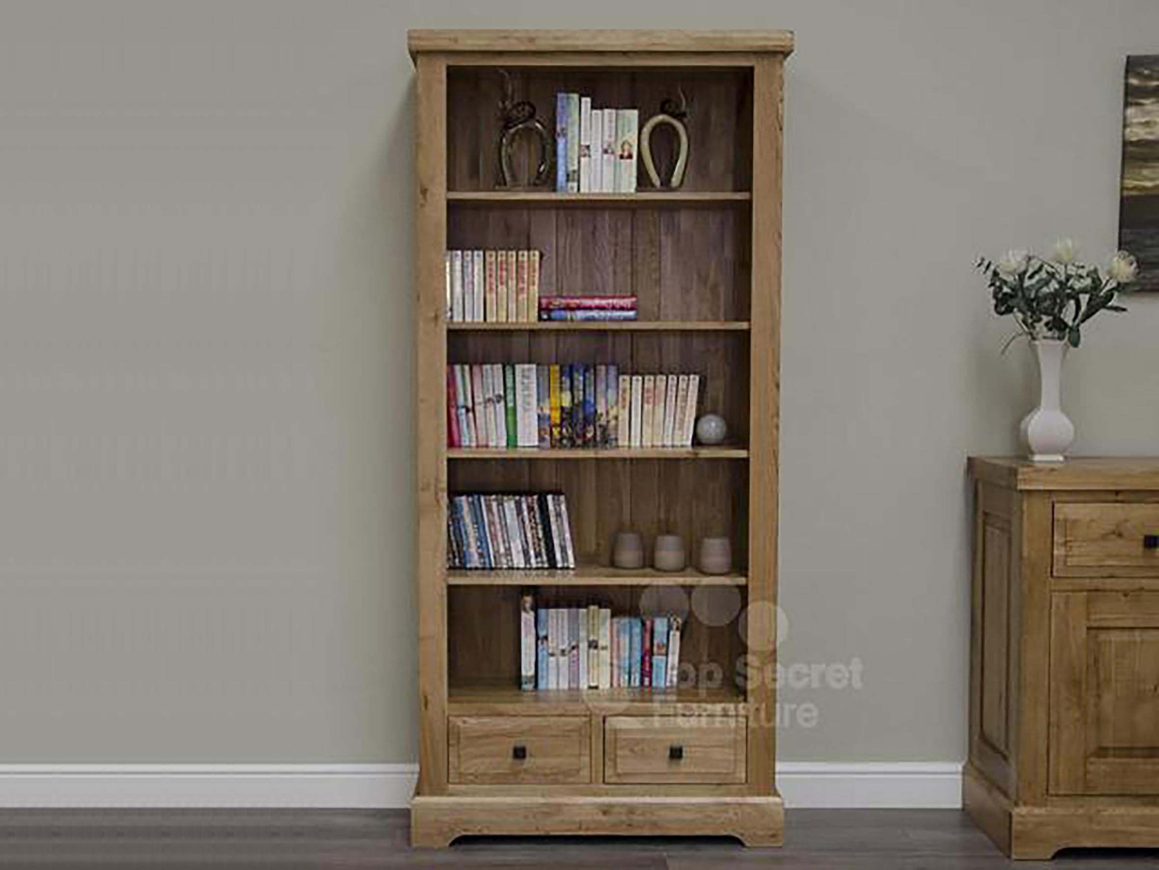 Dalton Large Bookcase- 100% solid oak furniture