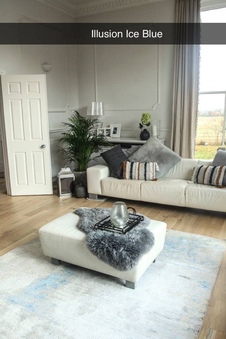 Gooch Luxury Rugs Illusion Ice Blue from Top Secret Furniture