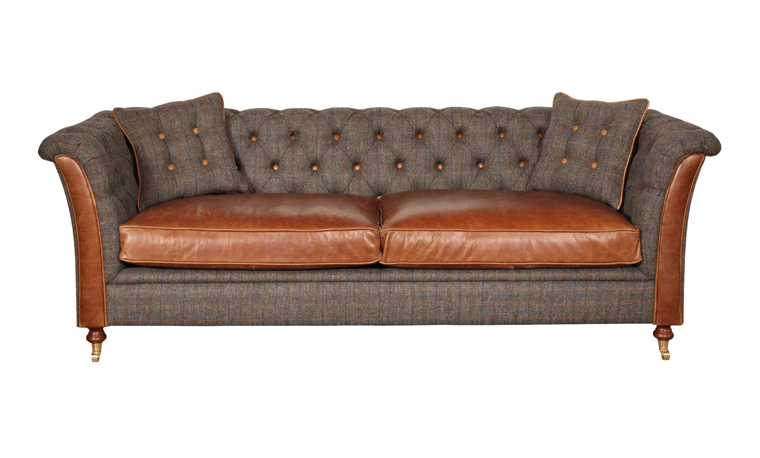 Granby Harris Tweed and Leather Sofa in store now – Top Secret Furniture