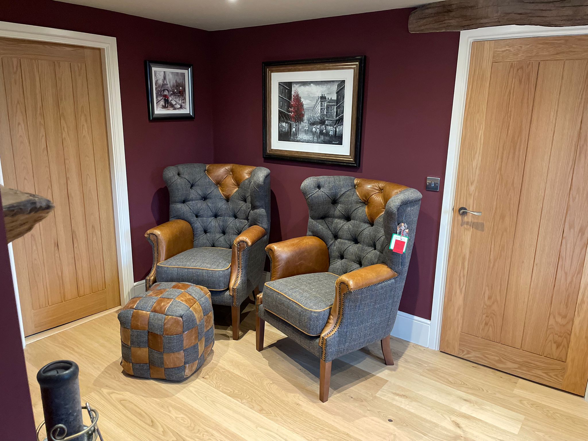 Kensington Arm Chairs leather and fabric from Top Secret Furniture