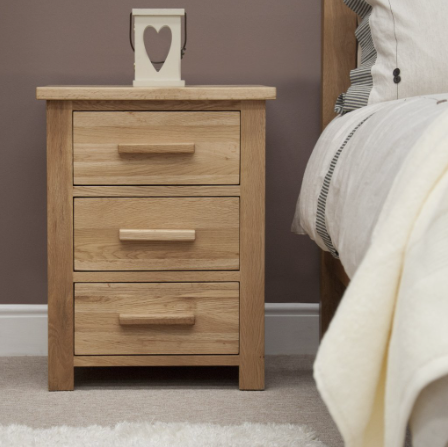 Oxford Bedside Cabinet 100% Solid Oak from Top Secret Furniture