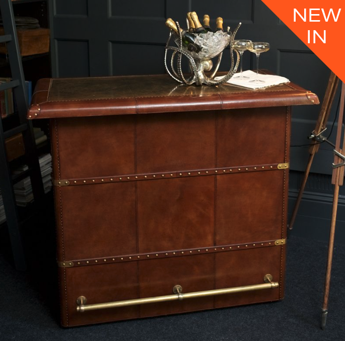 Panama Cognac Leather Home Bar Counter Top Secret Furniture