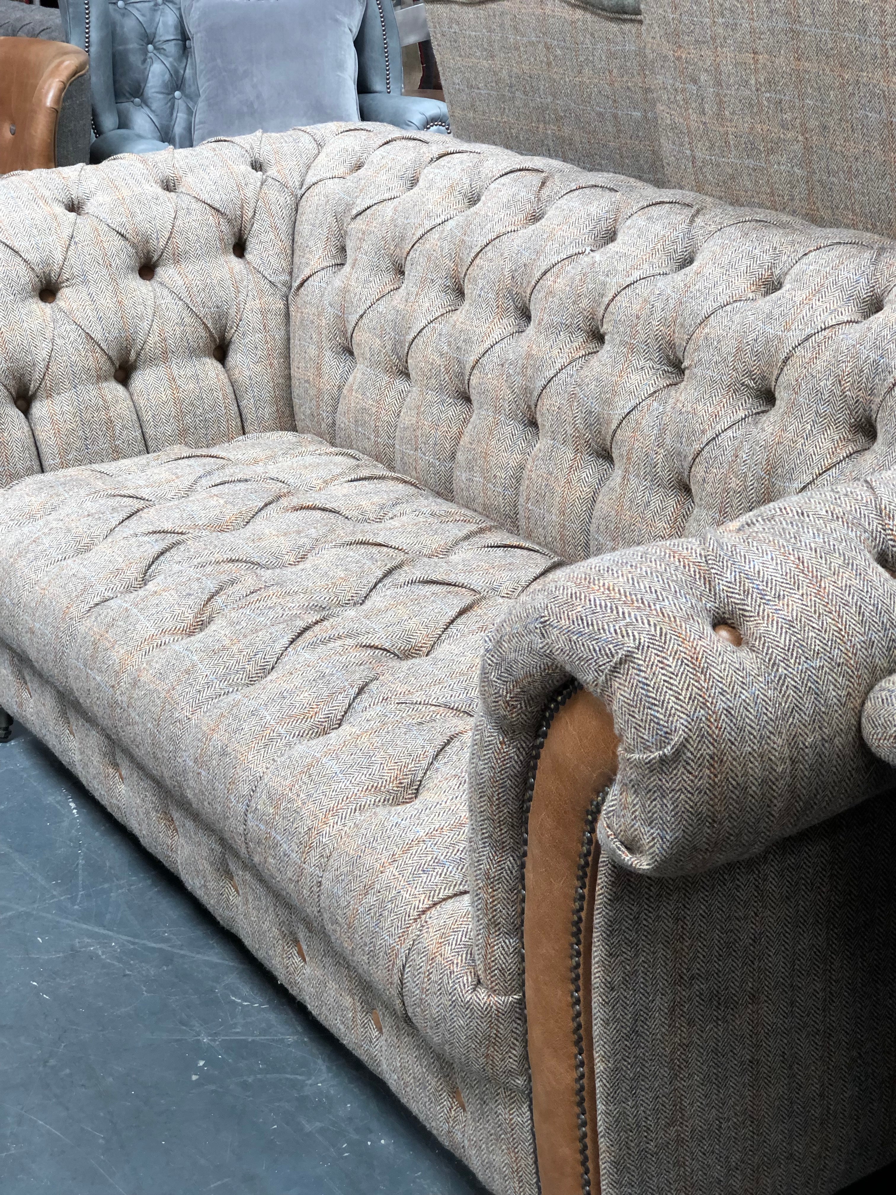 Stirling 2/3 seater sofas in Moorland Tweed and Hunting Tweed