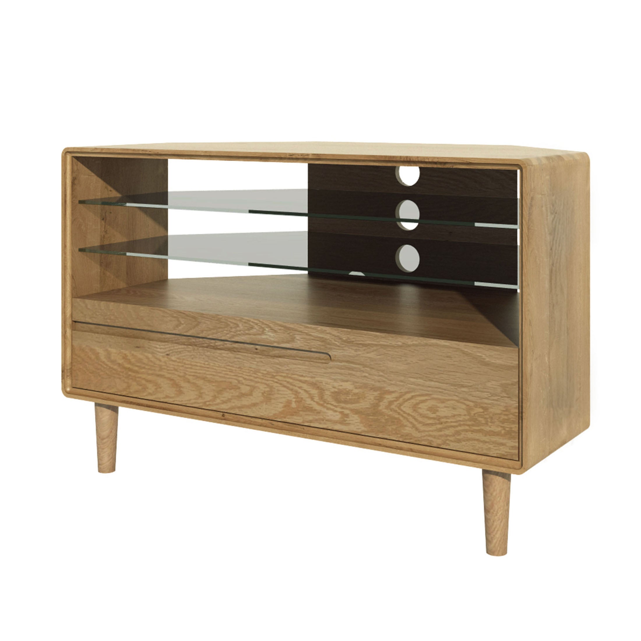 Nordic Scandic Oak Furniture, corner TV unit - from Top Secret Furniture