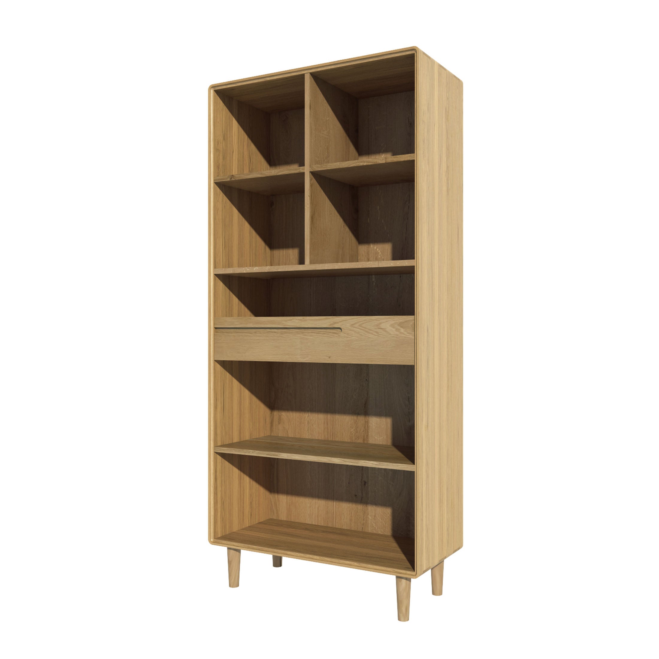 Nordic Scandinavian Large Oak Bookcase Furniture from Top Secret Furniture