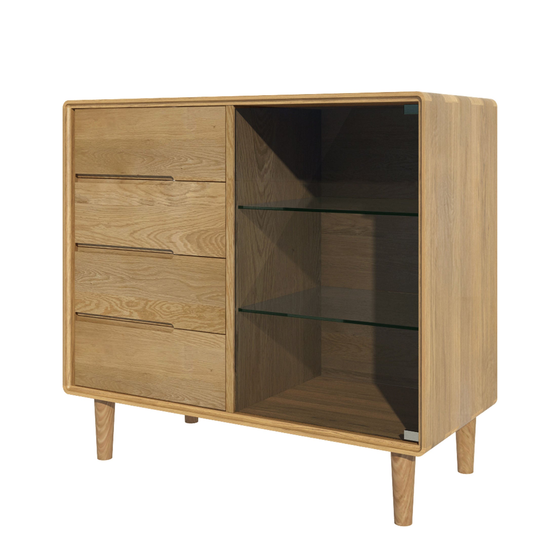 Nordic Scandic Oak Furniture small glazed chest from Top Secret Furniture