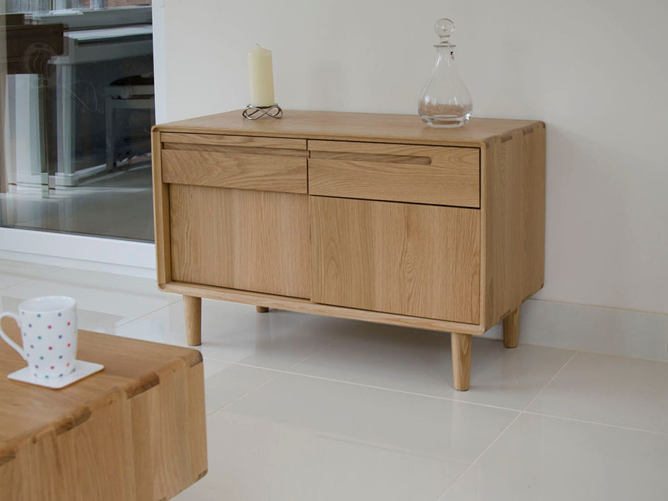 Nordic Scandic Oak narrow sideboard Furniture from Top Secret Furniture