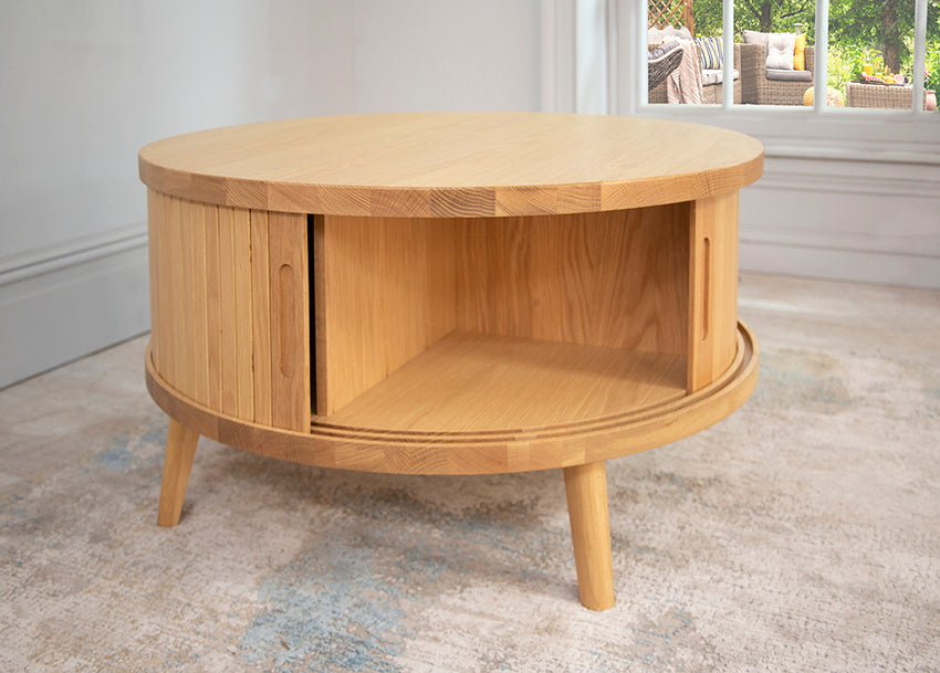 Tambour Solid Oak Coffee Table from Top Secret Furniture