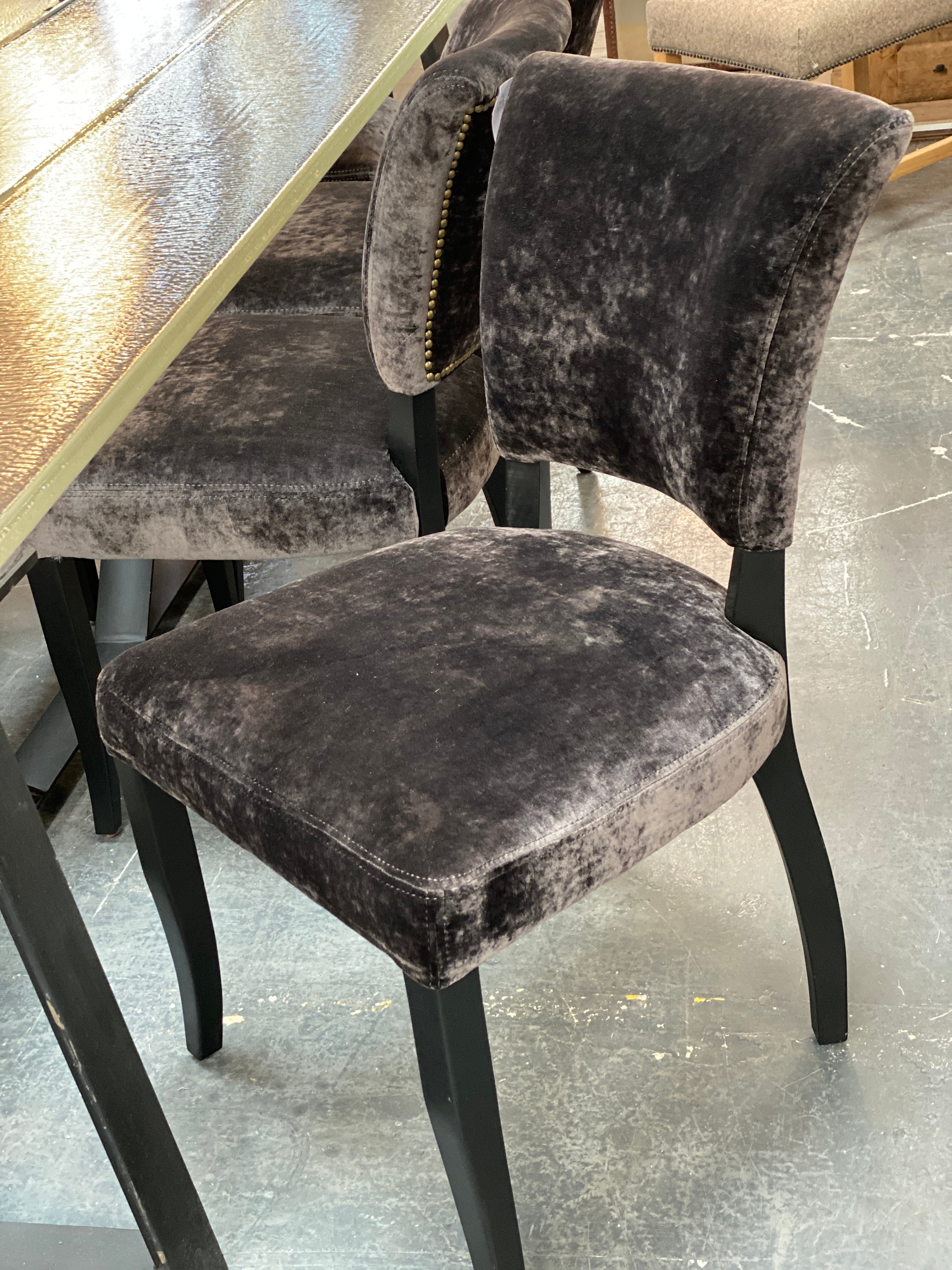 Halo Timothy Oulton Mimi Black Velour  Dining Chairs from Top Secret Furniture