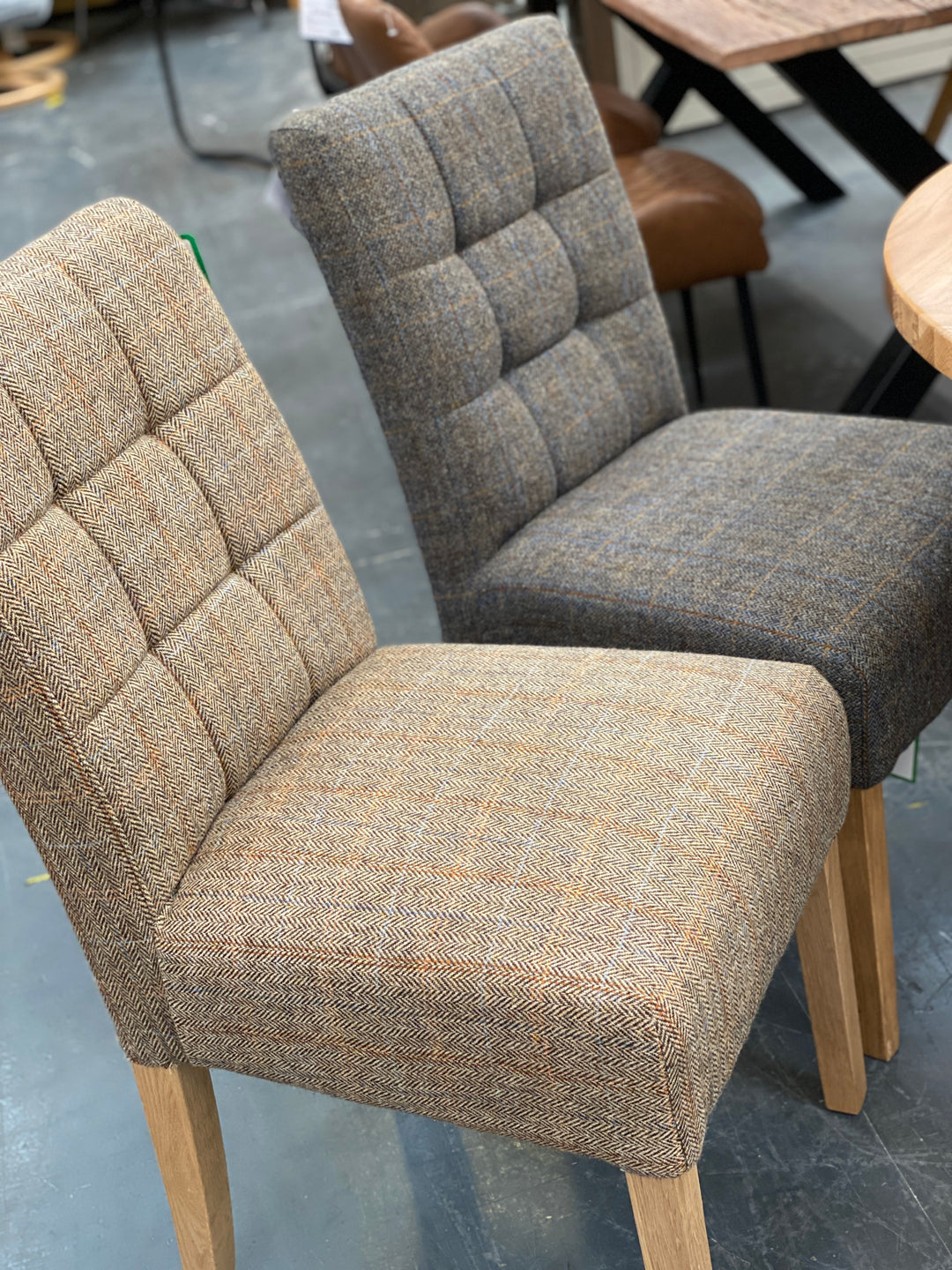Colin Harris Tweed Dining Chairs at our Outlet Store – Top Secret Furniture