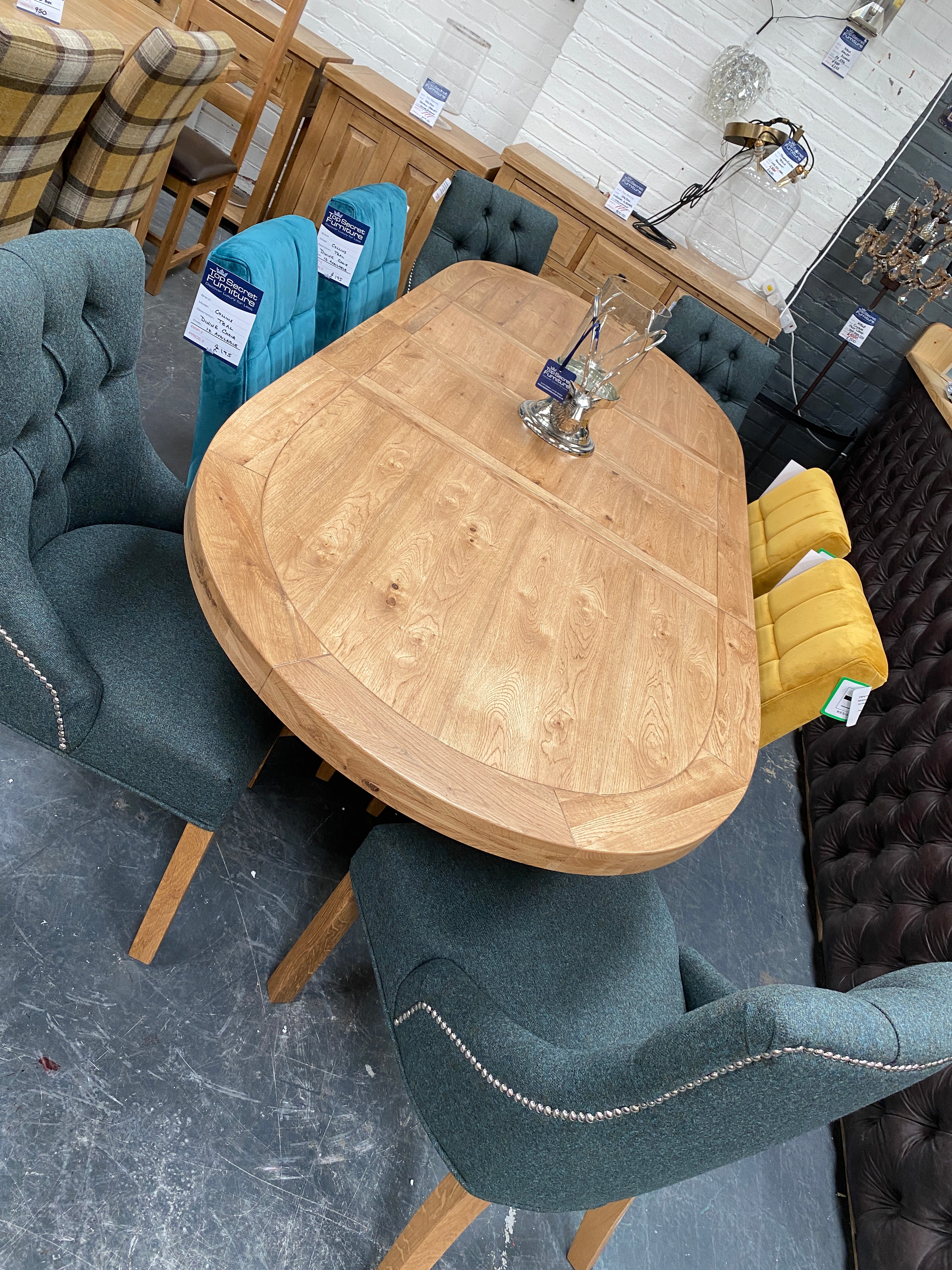 100% solid oak furniture Dalton Oval Extending Dining Table from Top Secret Furniture