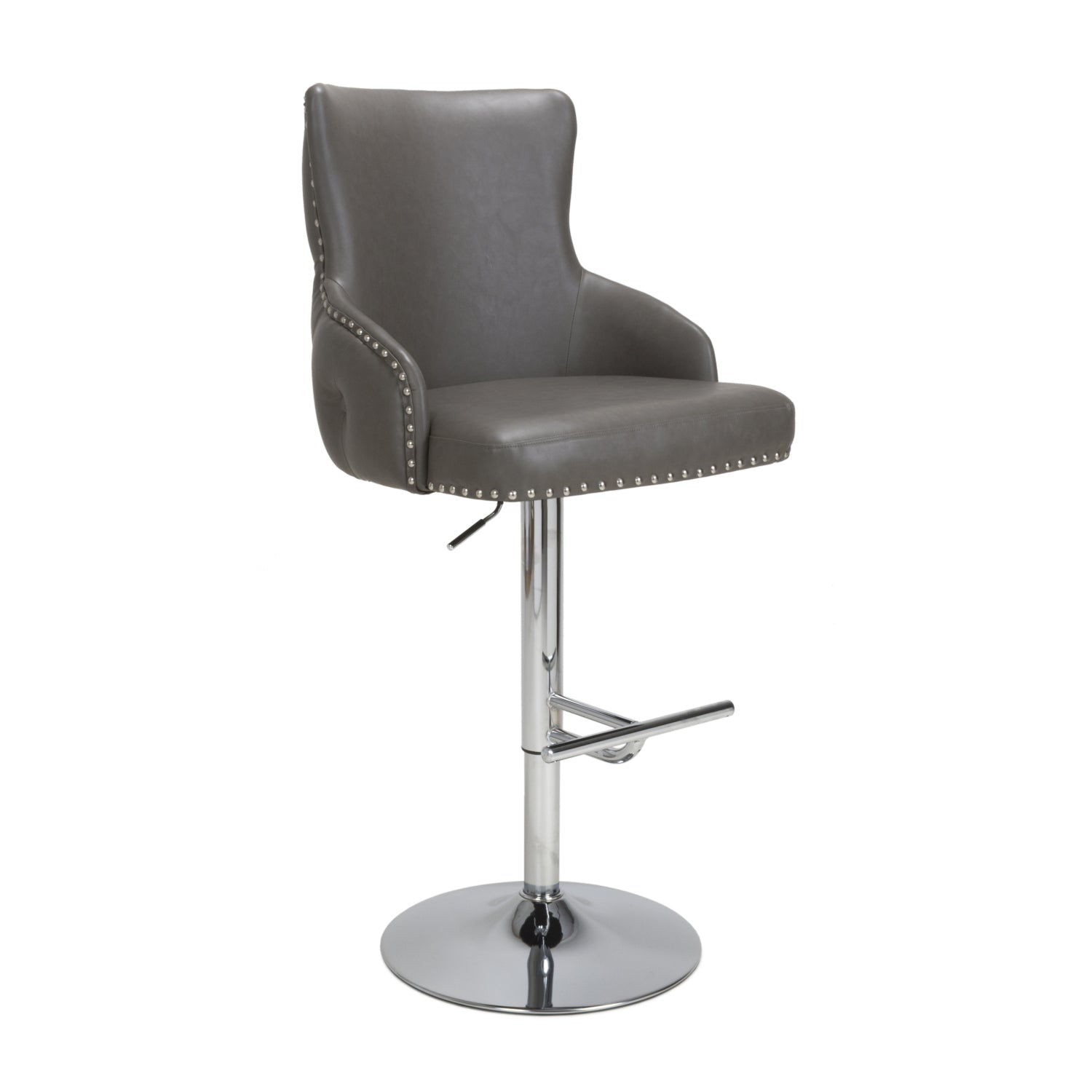 Cairo Grey Leather effect  Bar Stool from Top Secret Furniture
