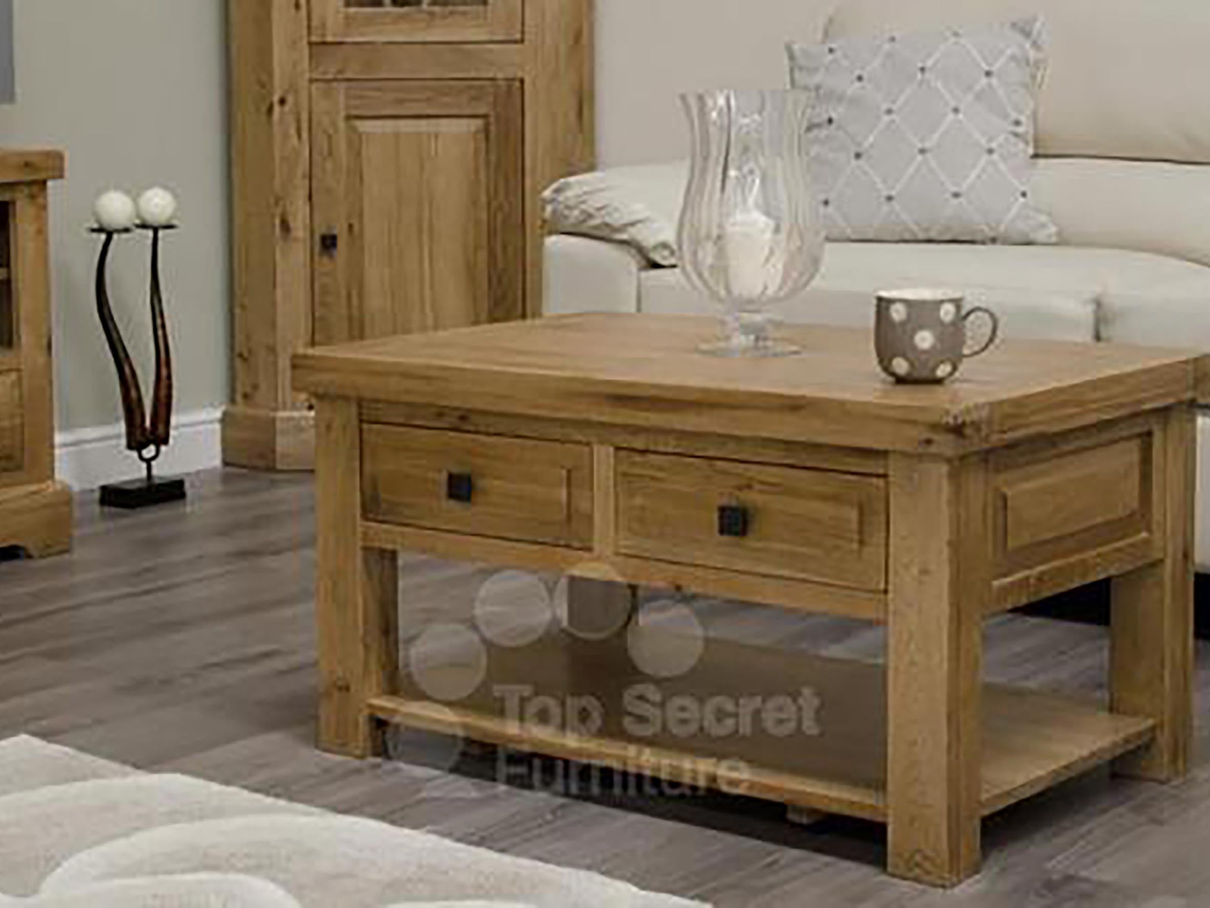 100% solid oak furniture coffee table