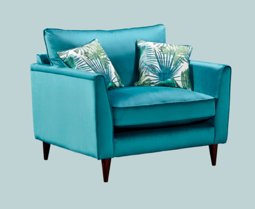 Plush Velvet armchair and love chair  range from Top Secret Furniture