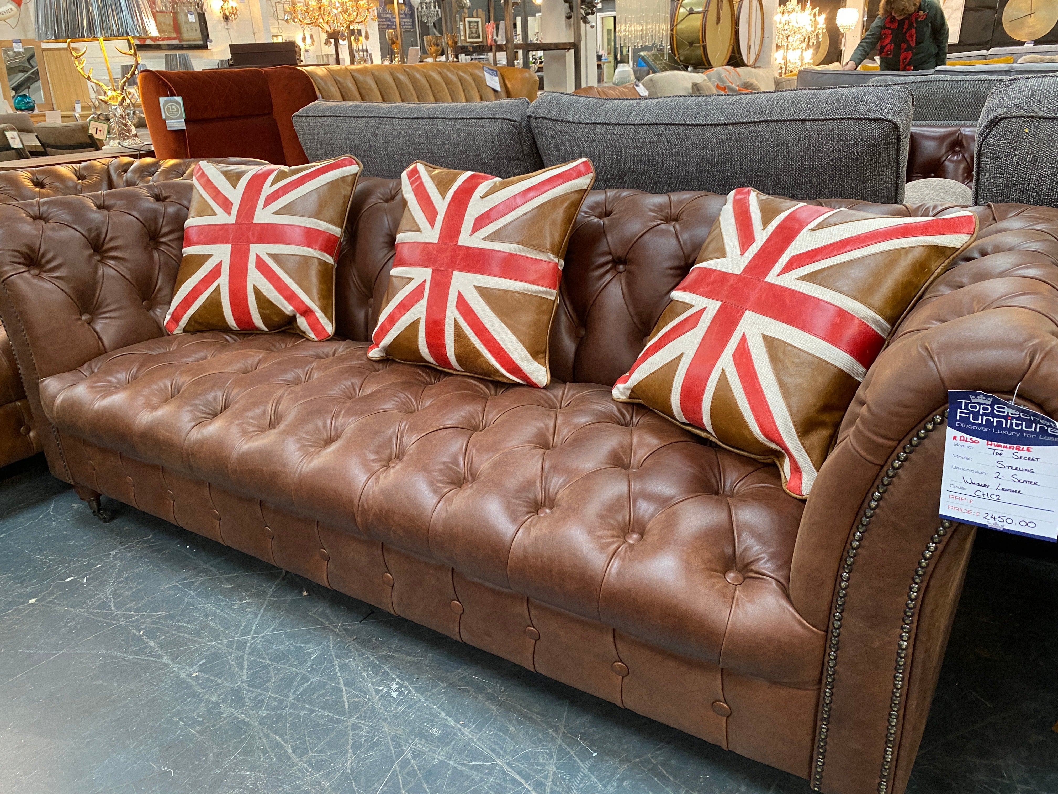 Stirling Leather 3 seater sofa from Top Secret Furniture, Holmes Chapel, Cheshire CW4 8AF