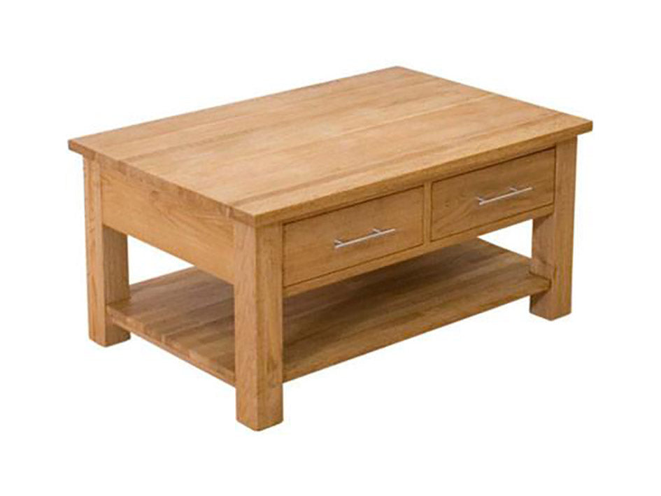 Oxford Coffee Table with Drawers 100% Solid Oak from Top Secret Furniture