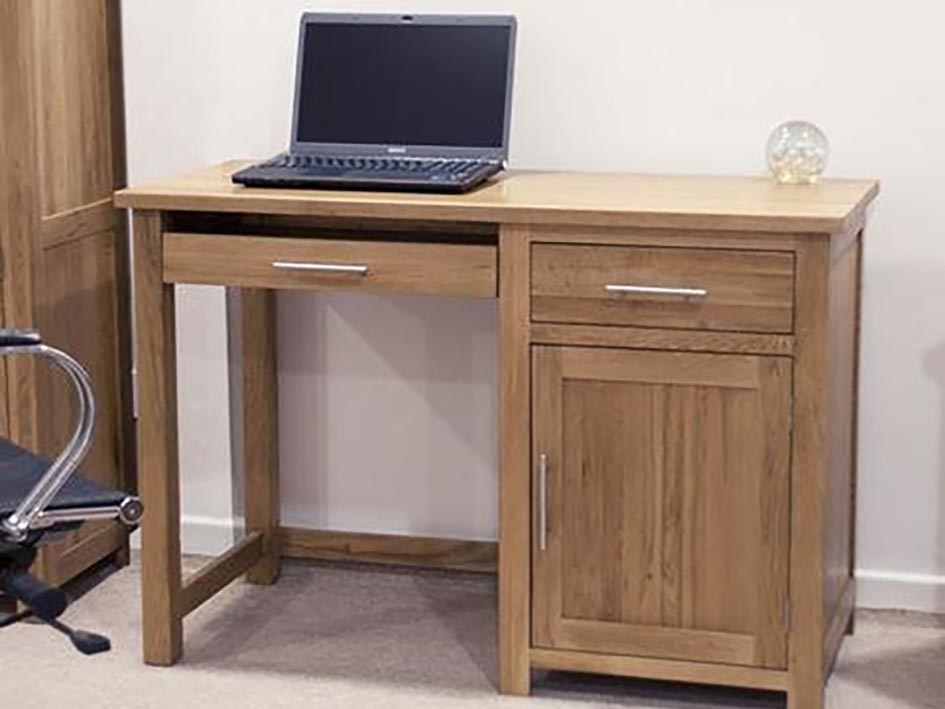 Small Oxford computer office desk or home desk 100% Solid Oak from Top Secret Furniture