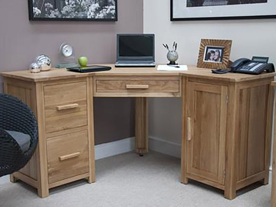 Corner Computer Office desk or Home desk 100% Solid Oak from Top Secret Furniture