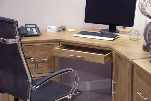 Corner Computer Office desk or Home desk 100% Solid Oak from Top Secret Furniture