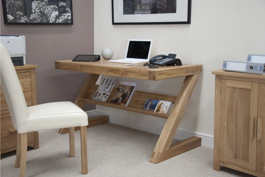 Oxford Z Office desk or Home desk - Solid Oak Wood Range