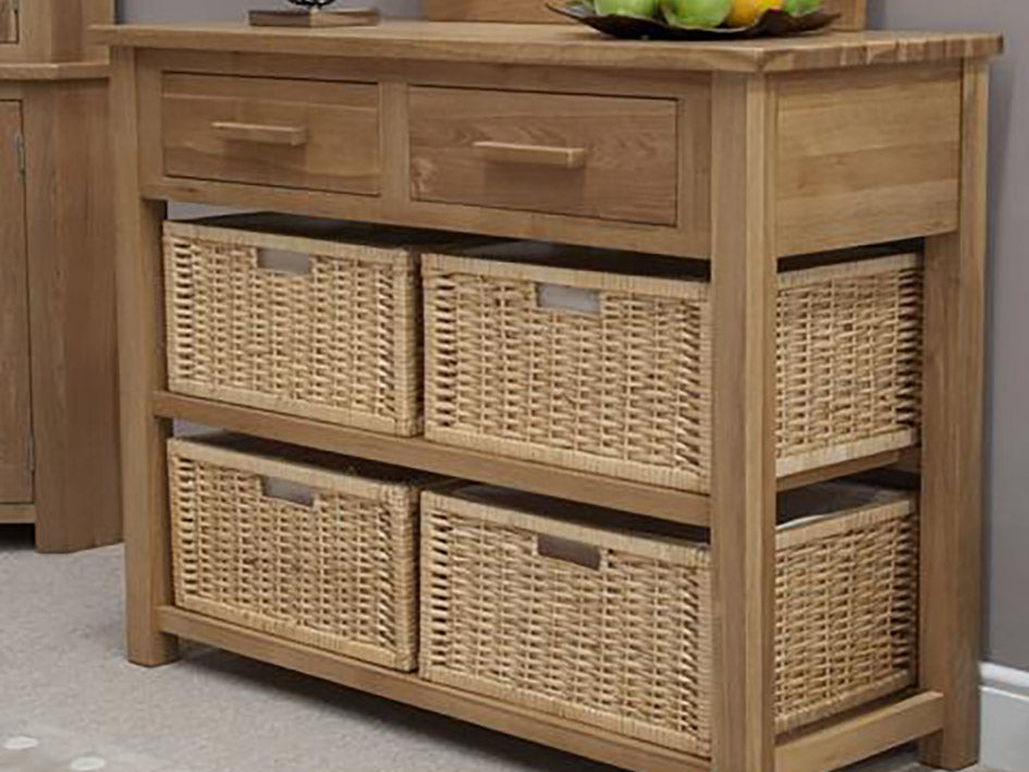 Oxford Basket Hall Console 100% Solid Oak from Top Secret Furniture
