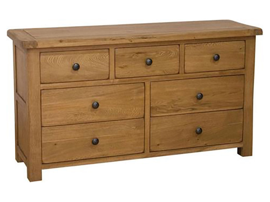 Rustic 7 Drawer Multi Chest - Solid Oak Furniture