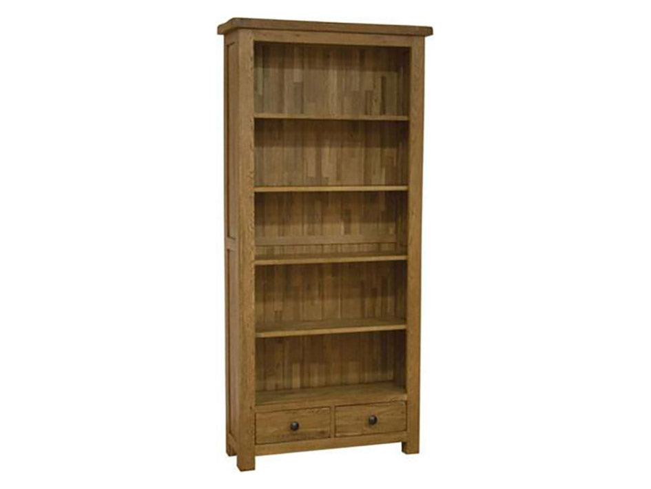 Large Rustic Bookcase Solid Oak Furniture