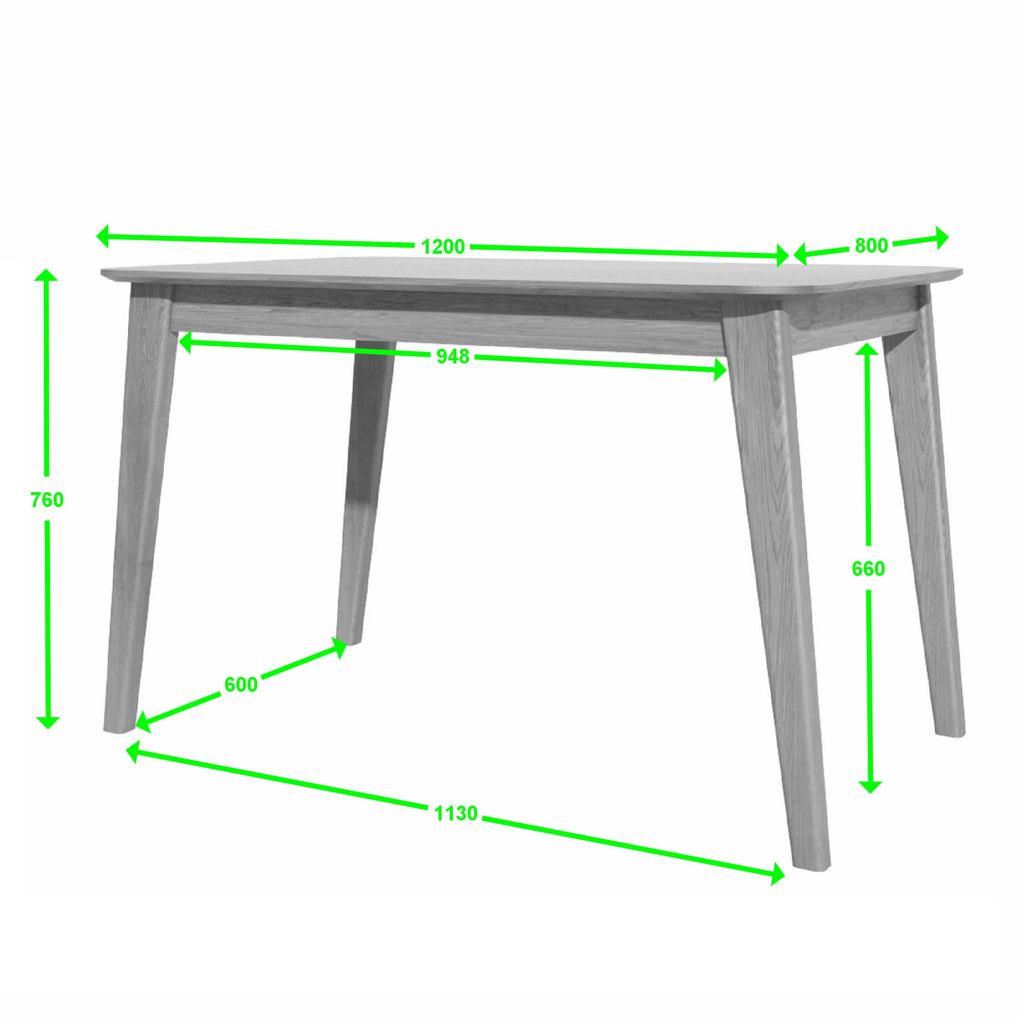 Nordic Oak rectangular Dining Table from Top Secret Furniture