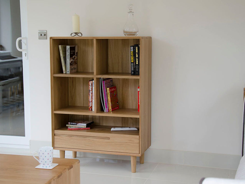 Nordic Scandinavian small  Oak Bookcase Furniture from Top Secret Furniture