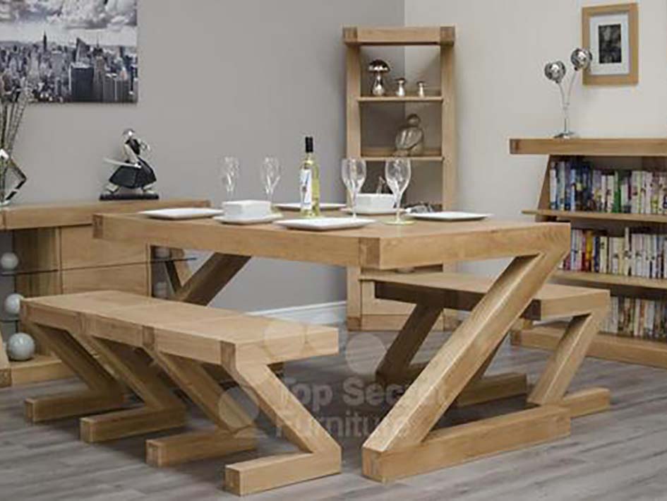 Z Range Large Dining Table - Solid Oak Wood Range