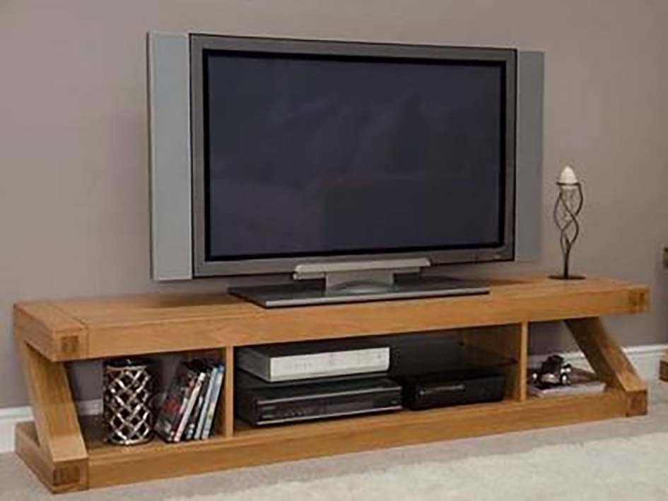 Solid Oak Wood Large Plasma TV Unit, TV Cabinet