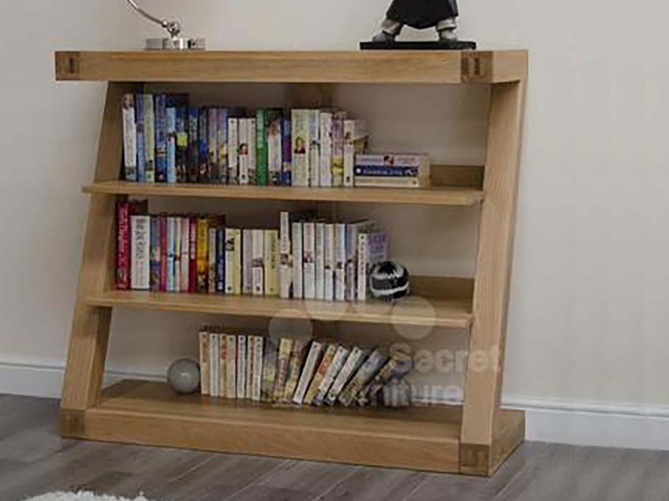 Z Range small Bookcase - Solid Oak Wood Range