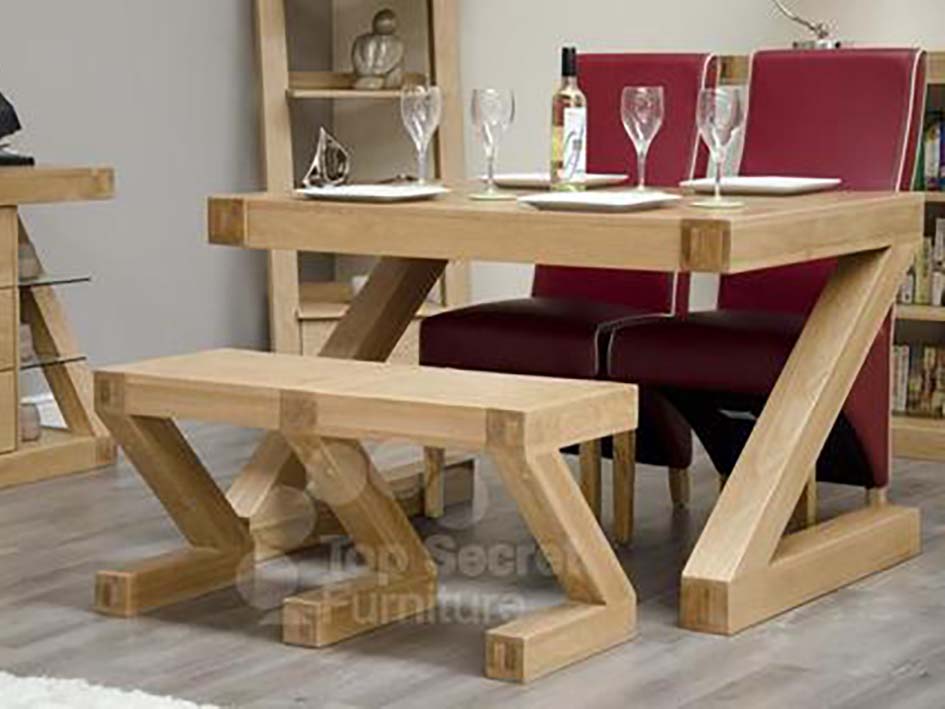Z Range dining bench and table - Solid Oak Wood Range